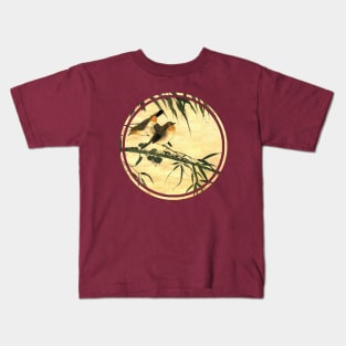 Old Japanese painting birds Kids T-Shirt